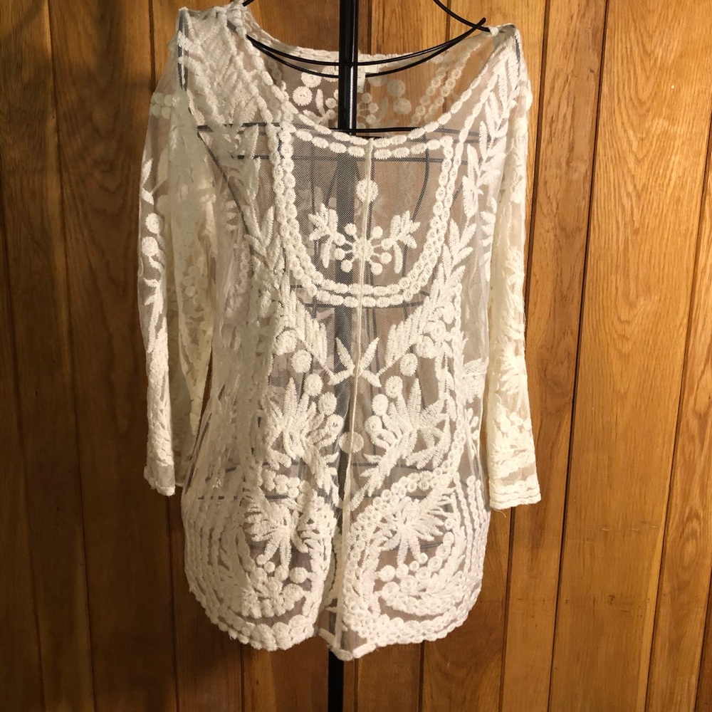 Saint Tropez West Sheer Lace Top